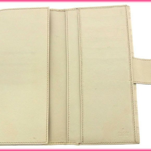 Authentic Gucci Wallet Purse Long Wallet Guccissima Beige Gold Woman  Used - Picture 4 of 6